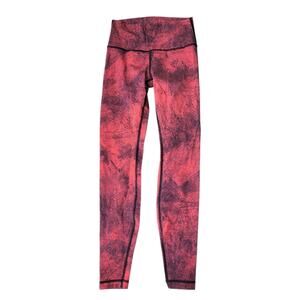 Lululemon Wunder Under High Rise Lab  Leggings Pixel Red Rare Size 6
